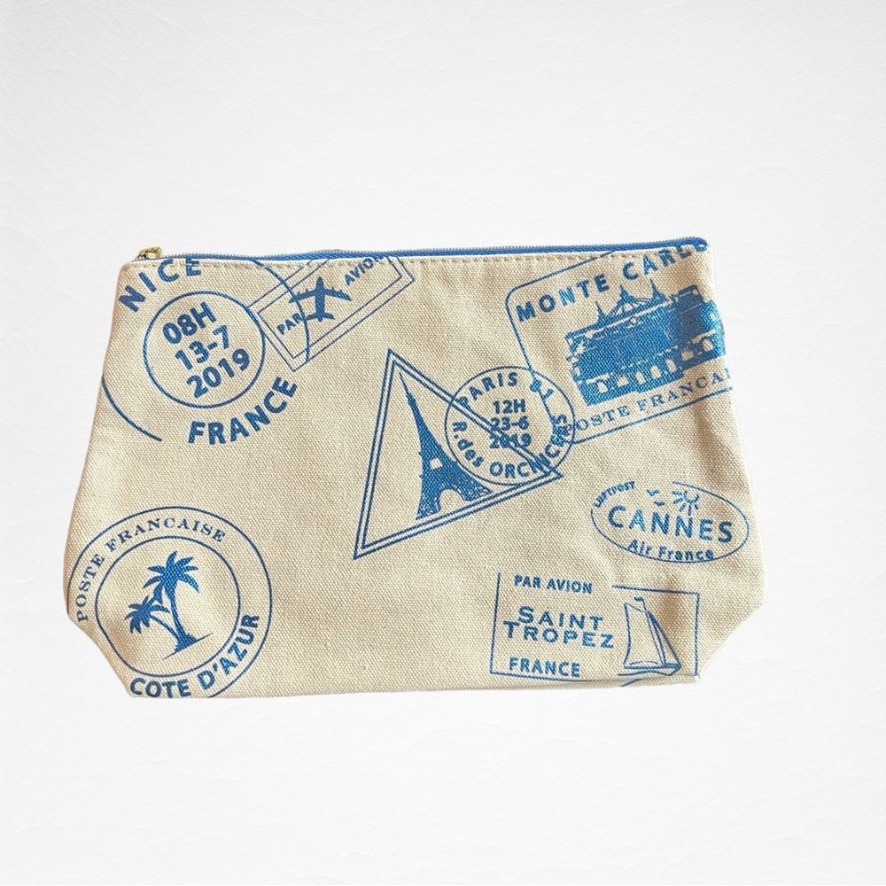 New LANCOME Canvas Travel Theme Cosmetic Bag